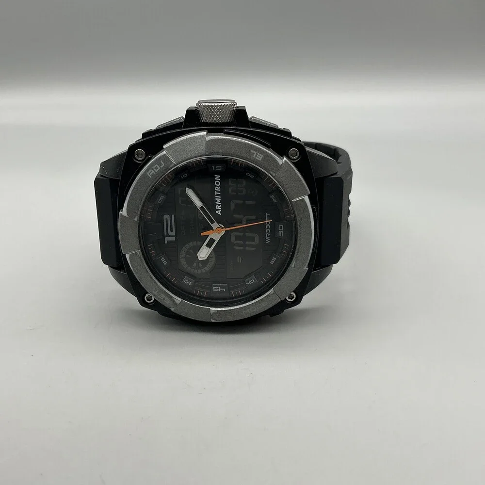 Armitron Mens Watch 45mm Black Dial Pro Sport Analog Digital 2015372 WR330ft